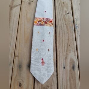 Men's Vintage Ionic by Bronzini Necktie Tie Paisley Flowers Retro Floral Fat